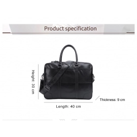 Genuine Leather Business Bag15.6" Laptop Tote Briefcases Office Messenger Crossbody Bags Shoulder Handbags for Documents