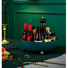 Cosmetics storage box rotating table top skin care storage basket finishing box household light luxury storage box tray