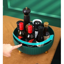 Cosmetics storage box rotating table top skin care storage basket finishing box household light luxury storage box tray