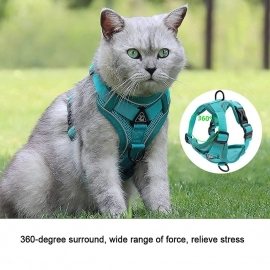 Cat Harness Escape Proof Breathable Cat Harness and Leash for Walking Outdoor Easy Control Pet Dog Cat Leash Reflective Harness