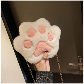 Cute Bear Paw Girls Chain Zipper Shoulder Bag Love..